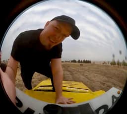 Connor test run race car camera