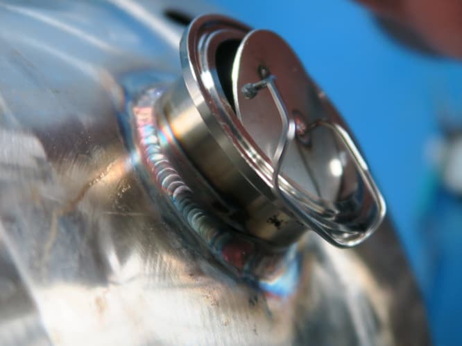 Welding a brewing still keg thing